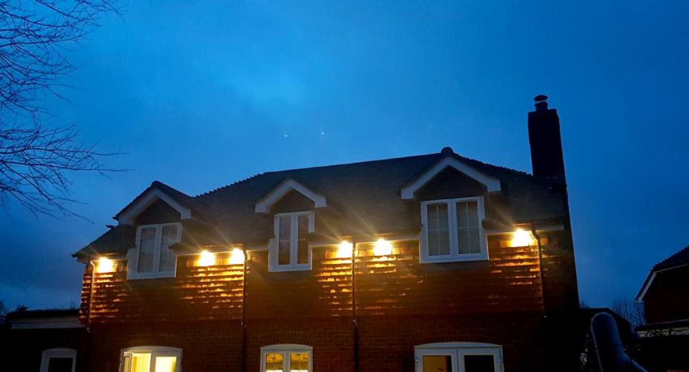 Outside lighting on rear of Romsey home